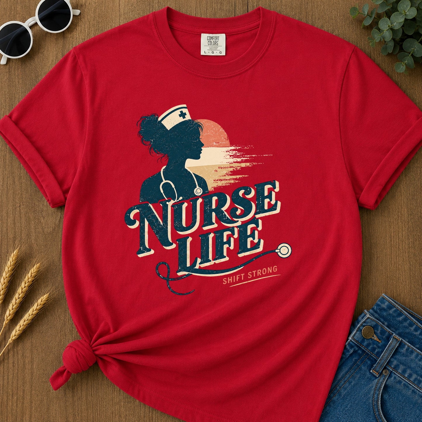 Shift Strong T-Shirt - Red Mockup