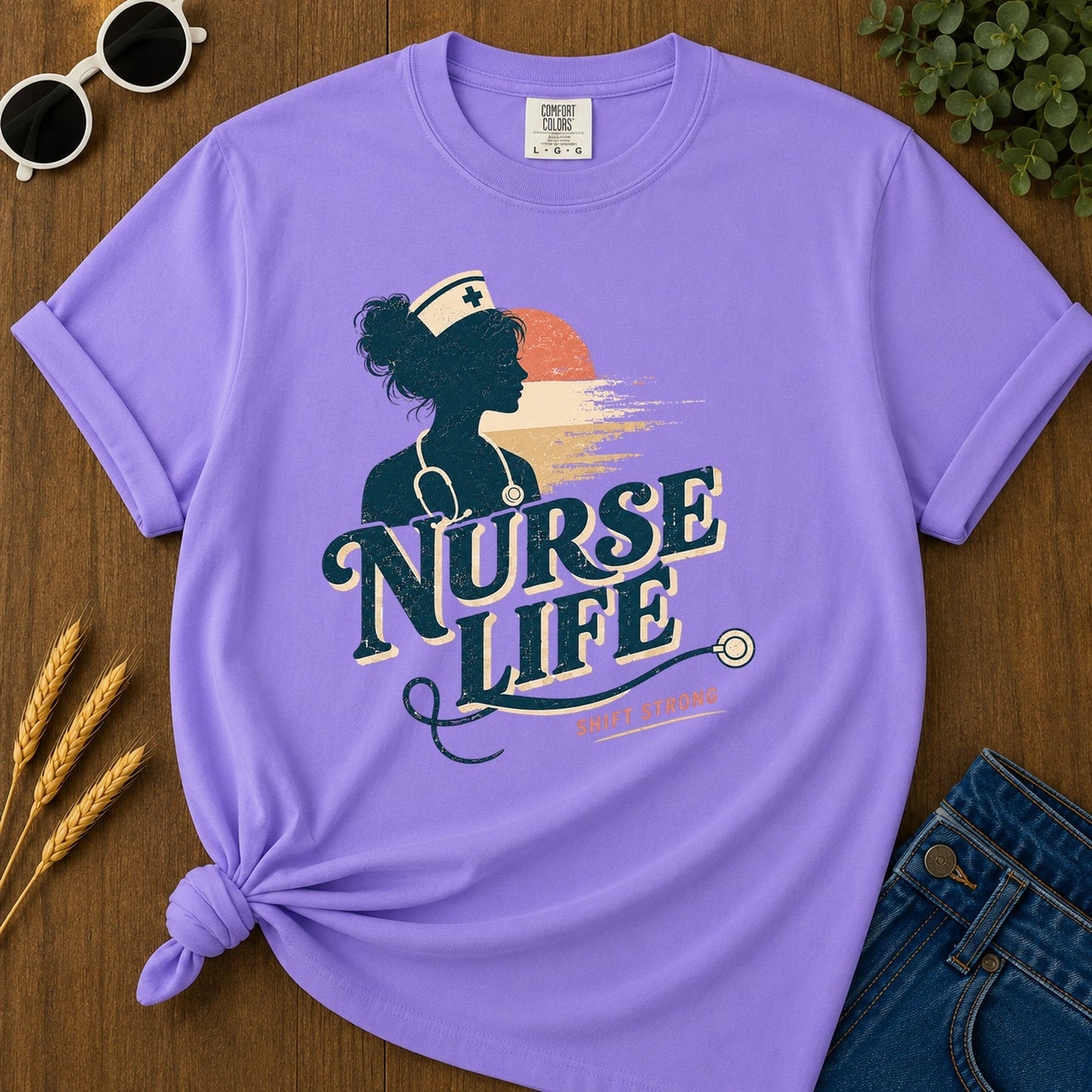 Shift Strong T-Shirt - Violet Mockup