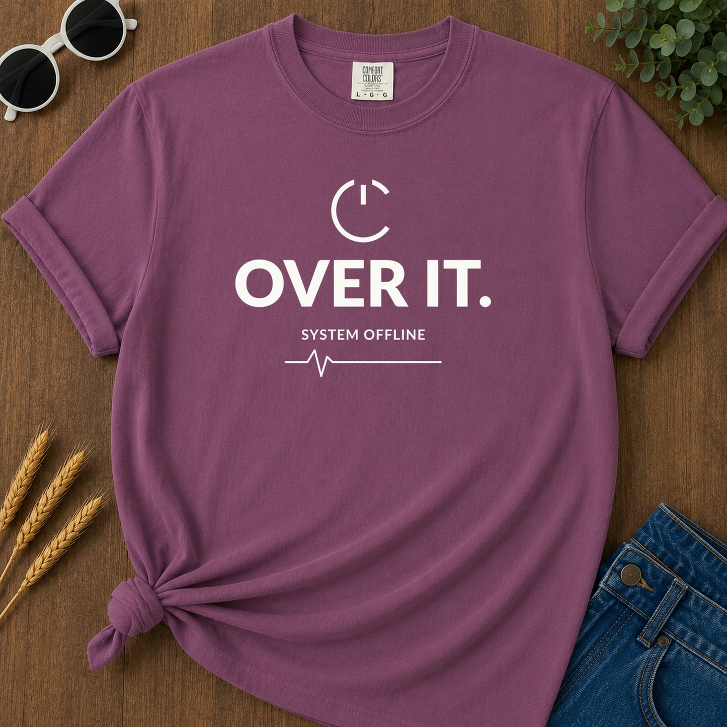 Over It System Offline T-Shirt - Berry Mockup