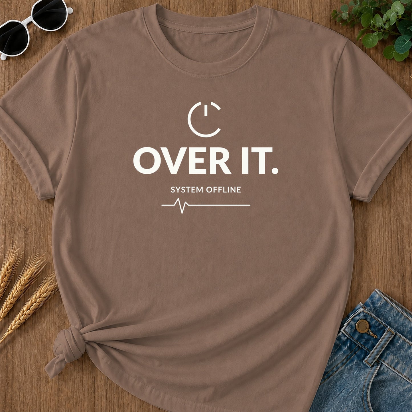 Over It System Offline T-Shirt - Espresso Mockup