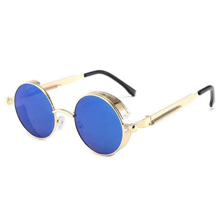 Steampunk Round Sunglasses UV400 Metal Spring Frame Retro Streetwear Unisex – Rayzora Steam Punk