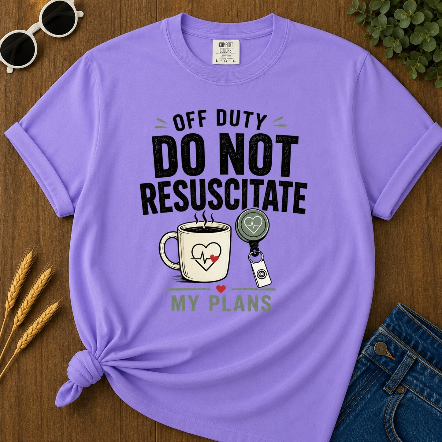 Do Not Resuscitate Plans T-Shirt - Violet Mockup