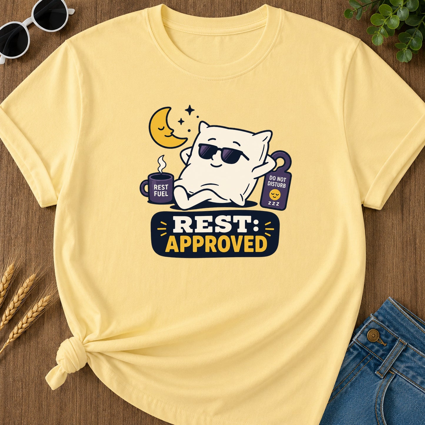 Rest Approved T-Shirt - Butter Mockup