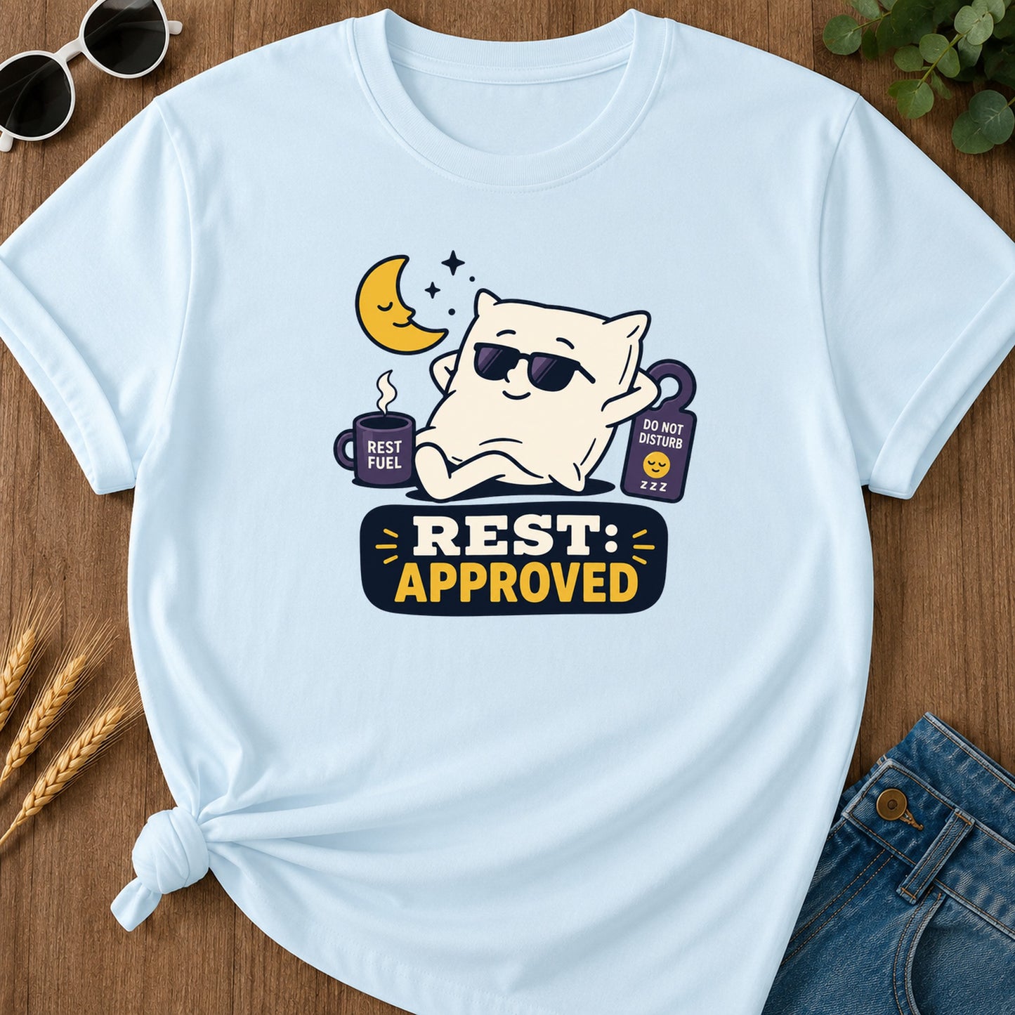 Rest Approved T-Shirt - Chambray Mockup