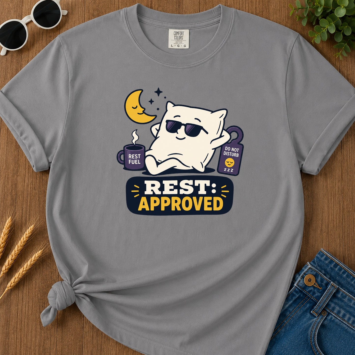 Rest Approved T-Shirt - Grey Mockup