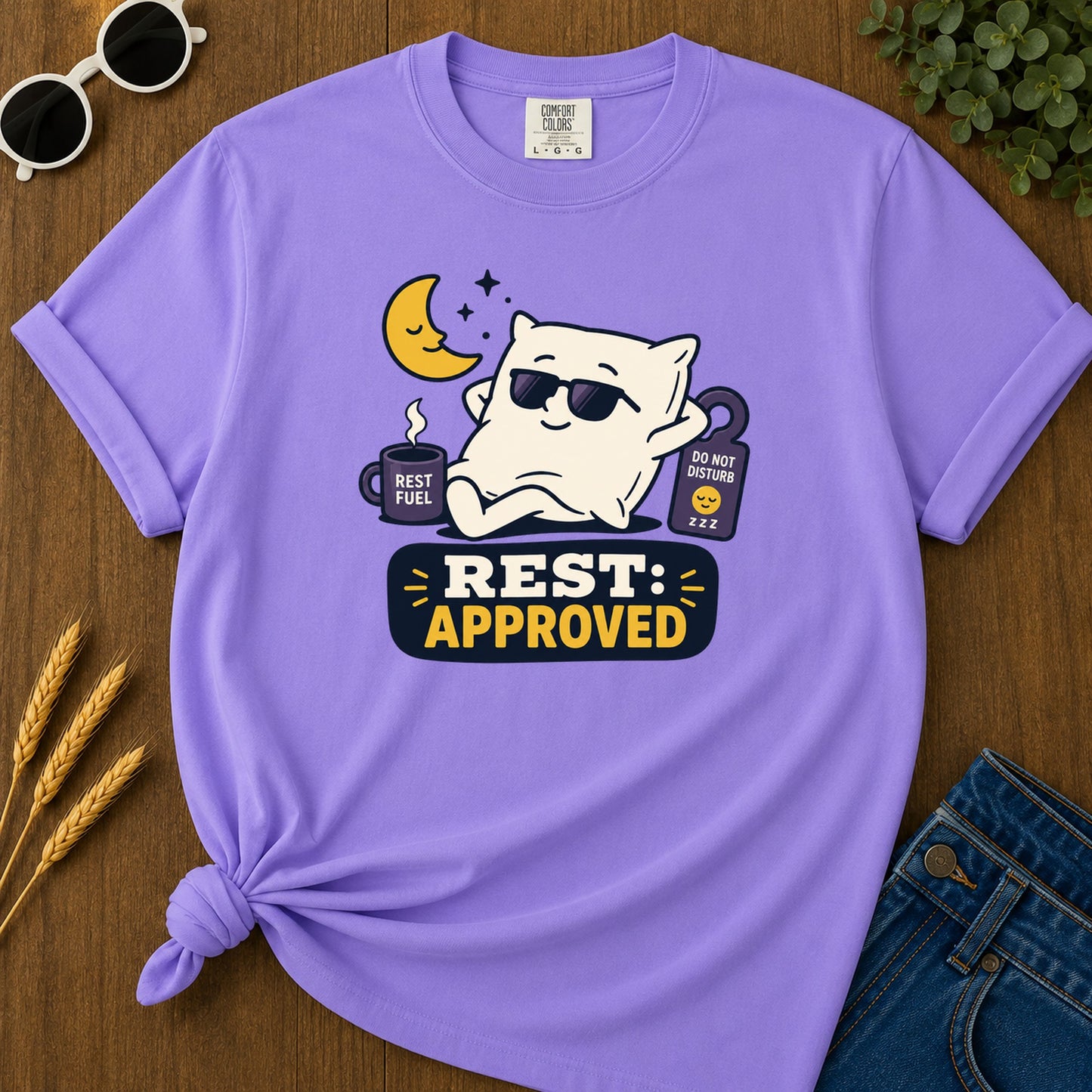 Rest Approved T-Shirt - Violet Mockup
