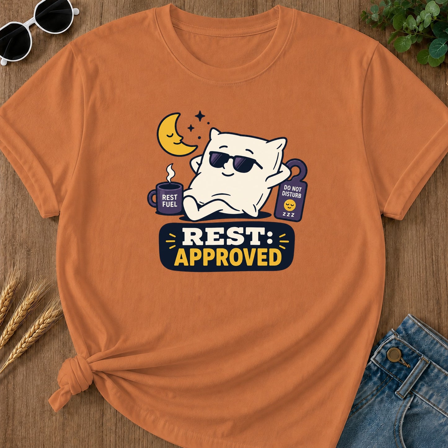 Rest Approved T-Shirt - Yam Mockup