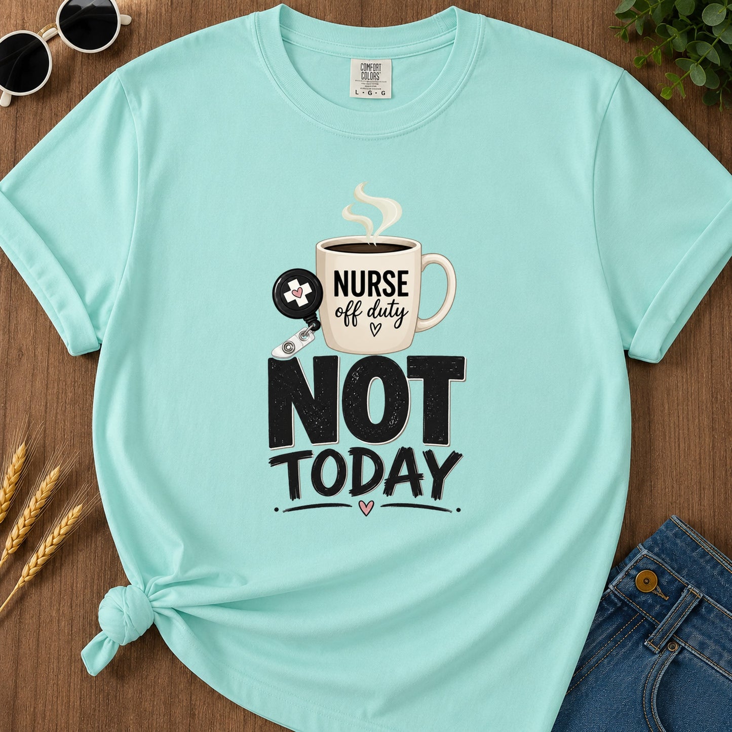Brush Not Today T-Shirt - Chalky Mint Mockup