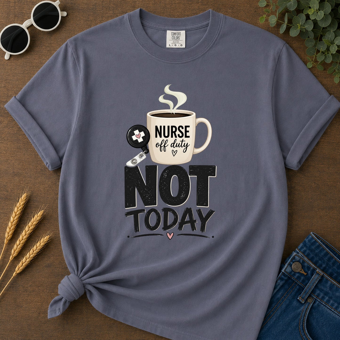 Brush Not Today T-Shirt - Navy Mockup