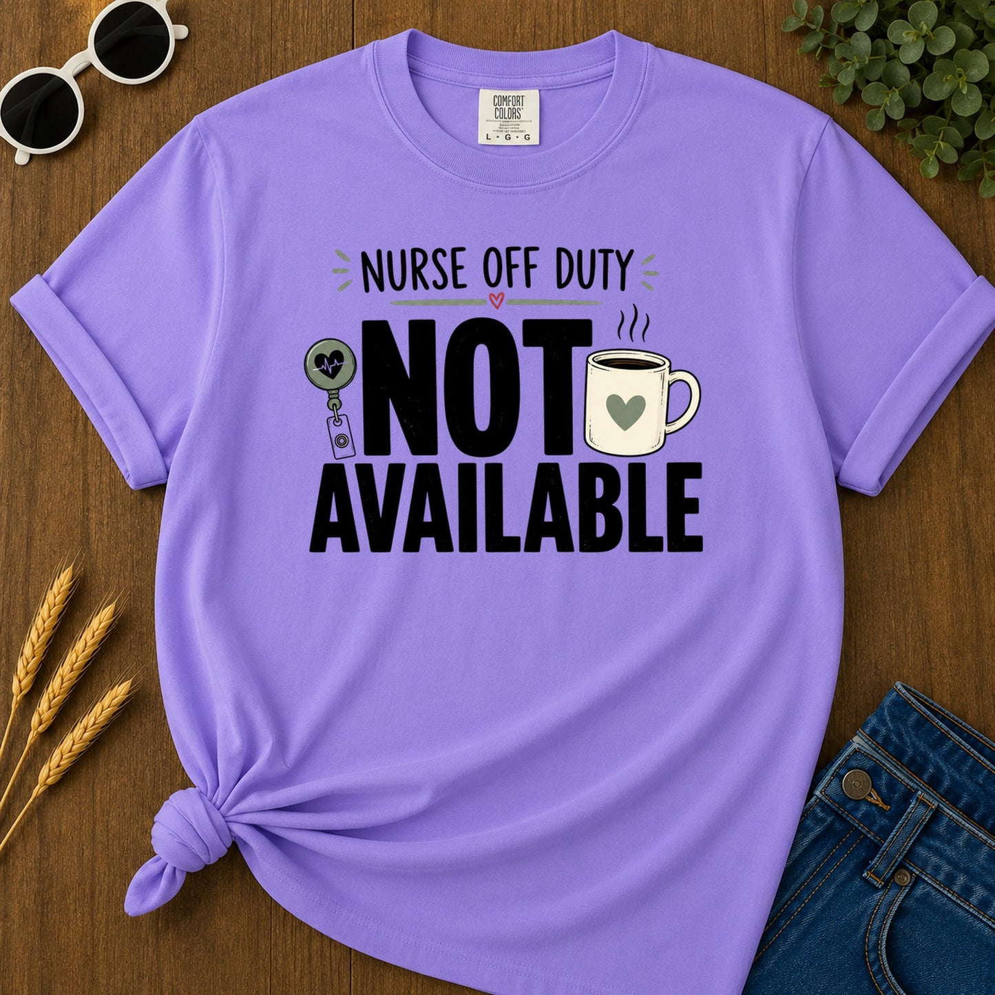Nurse Off Duty Penguin T-Shirt - Violet Mockup