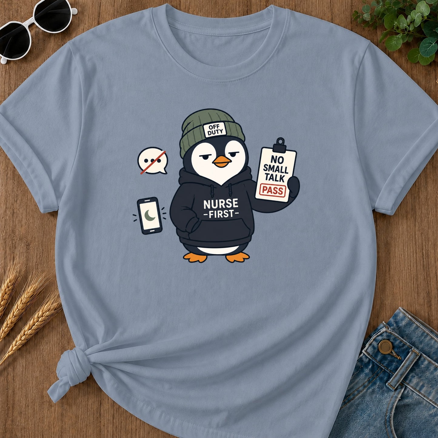Chaos Clear T-Shirt - Blue Jean Mockup