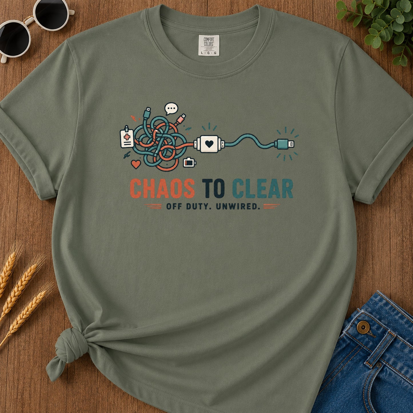 Dnd Duck Blanket T-Shirt - Moss Mockup