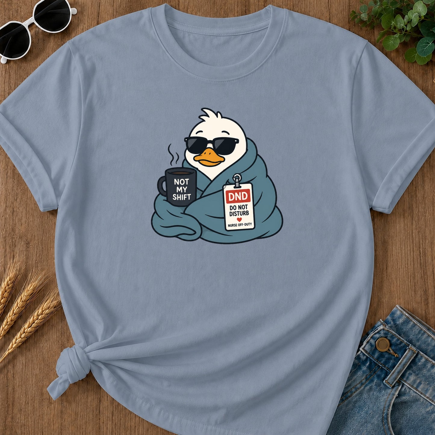 Quiet Turtle T-Shirt - Blue Jean Mockup