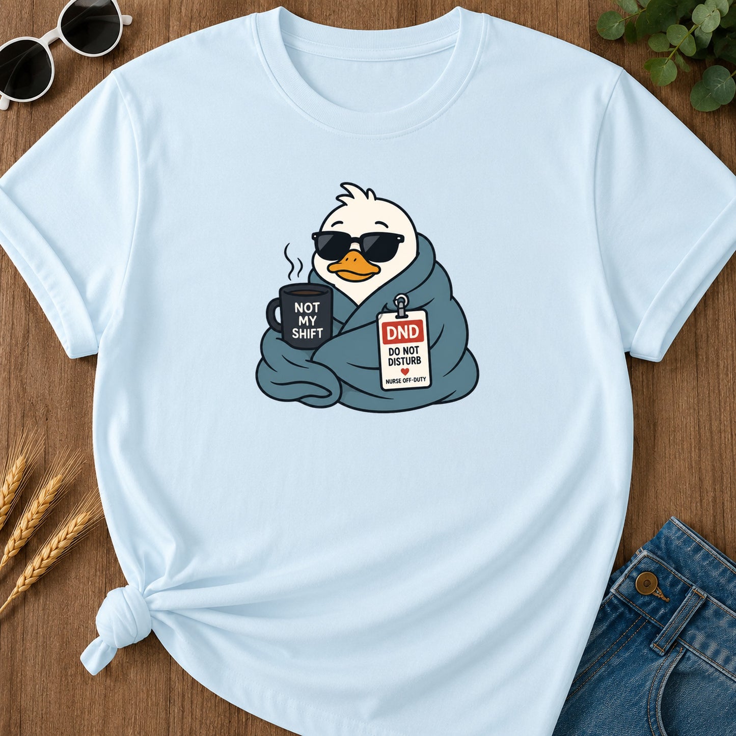Quiet Turtle T-Shirt - Chambray Mockup