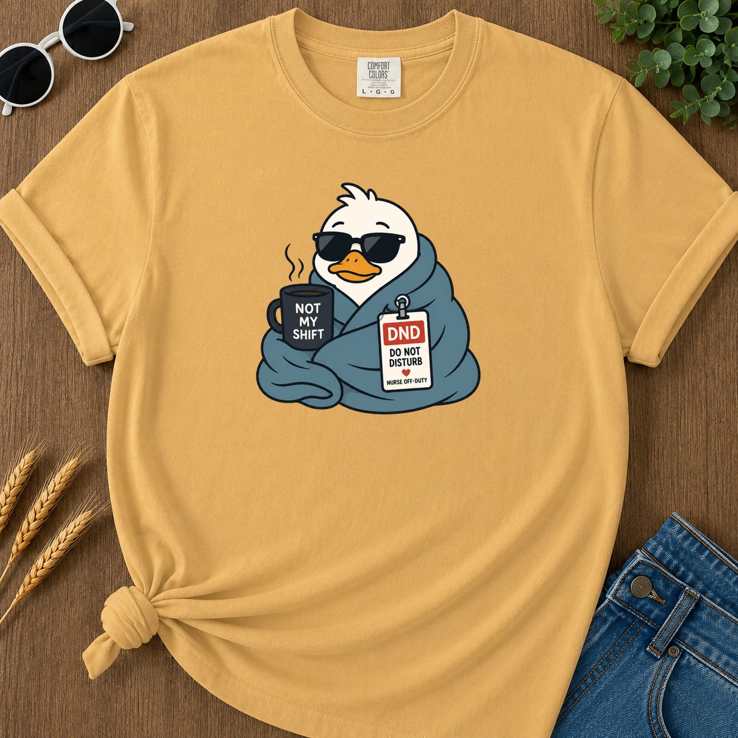 Quiet Turtle T-Shirt - Mustard Mockup