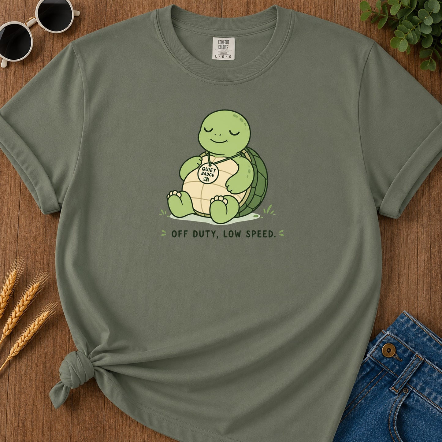 Dnd Duck Blanket 285 T-Shirt - Moss Mockup
