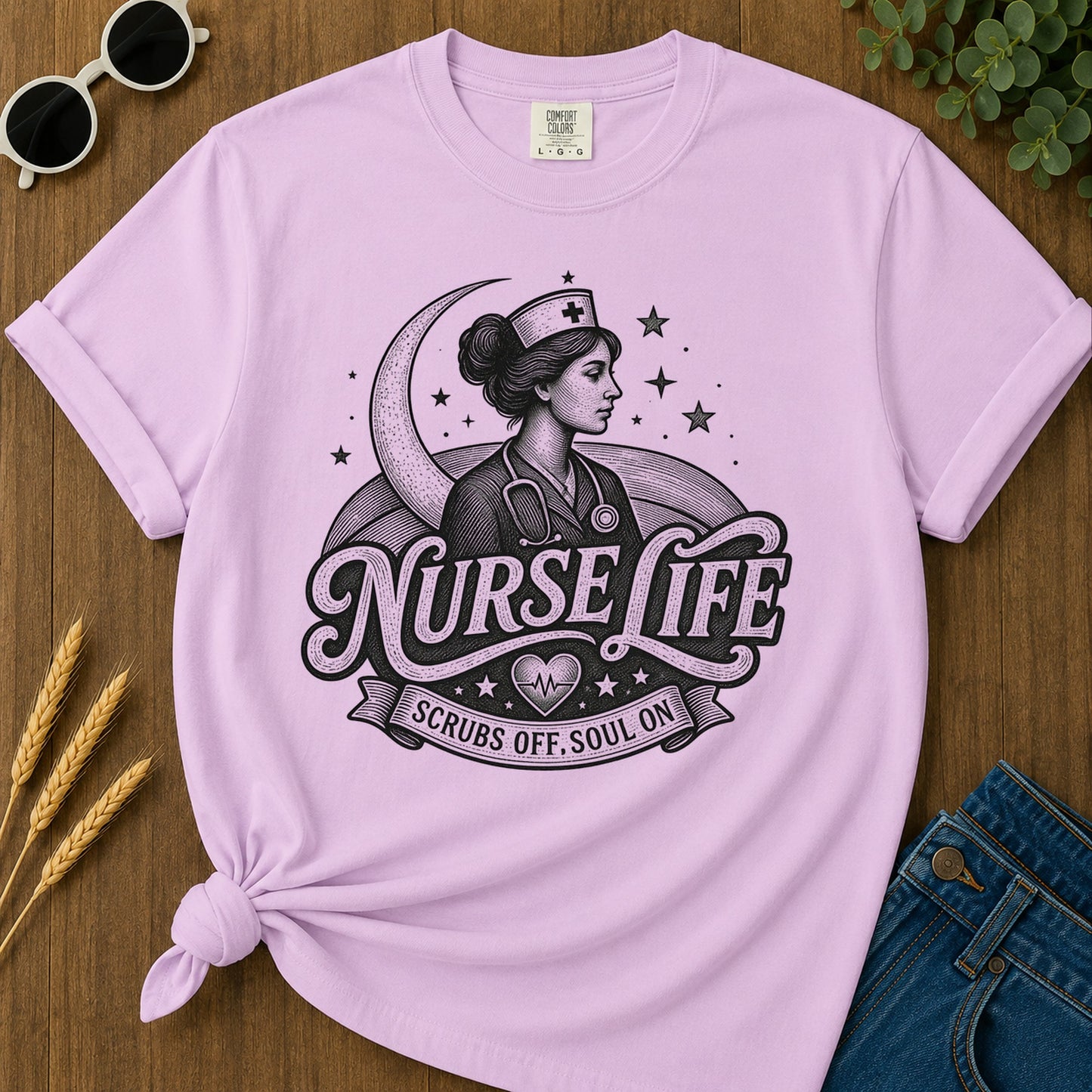 Nurse Life Scrubs Off Soul 289 T-Shirt - Orchid Mockup