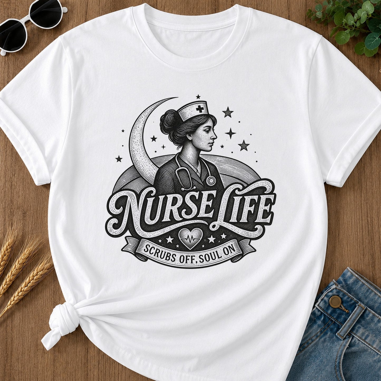 Nurse Life Scrubs Off Soul 289 T-Shirt - White Mockup