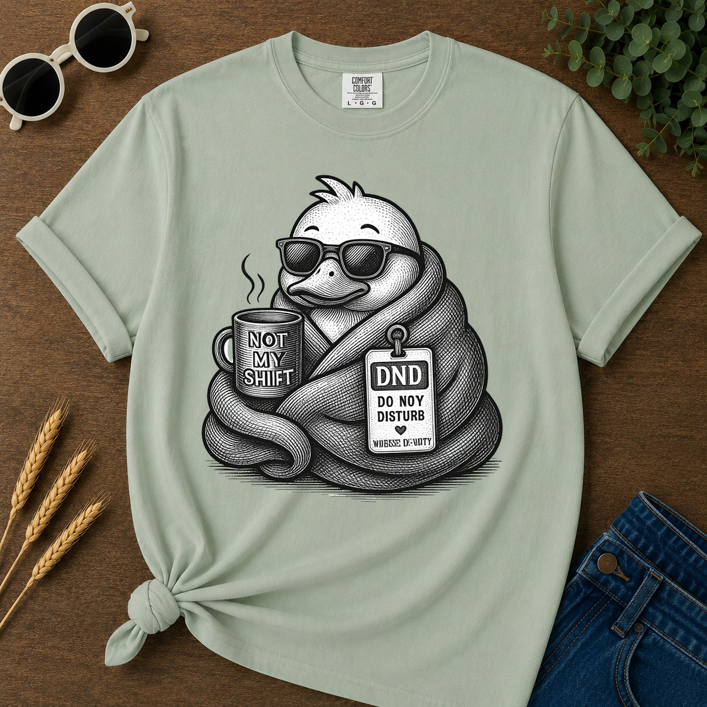 Dnd Duck Blanket T-Shirt - Bay Mockup