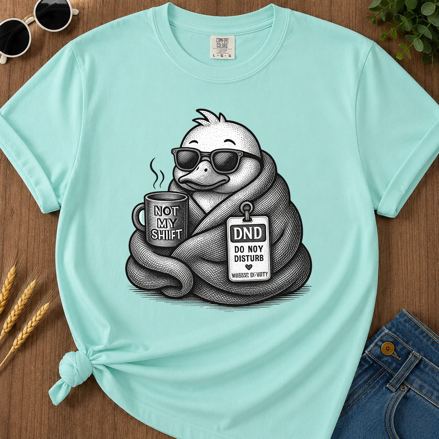 Dnd Duck Blanket T-Shirt - Chalky Mint Mockup