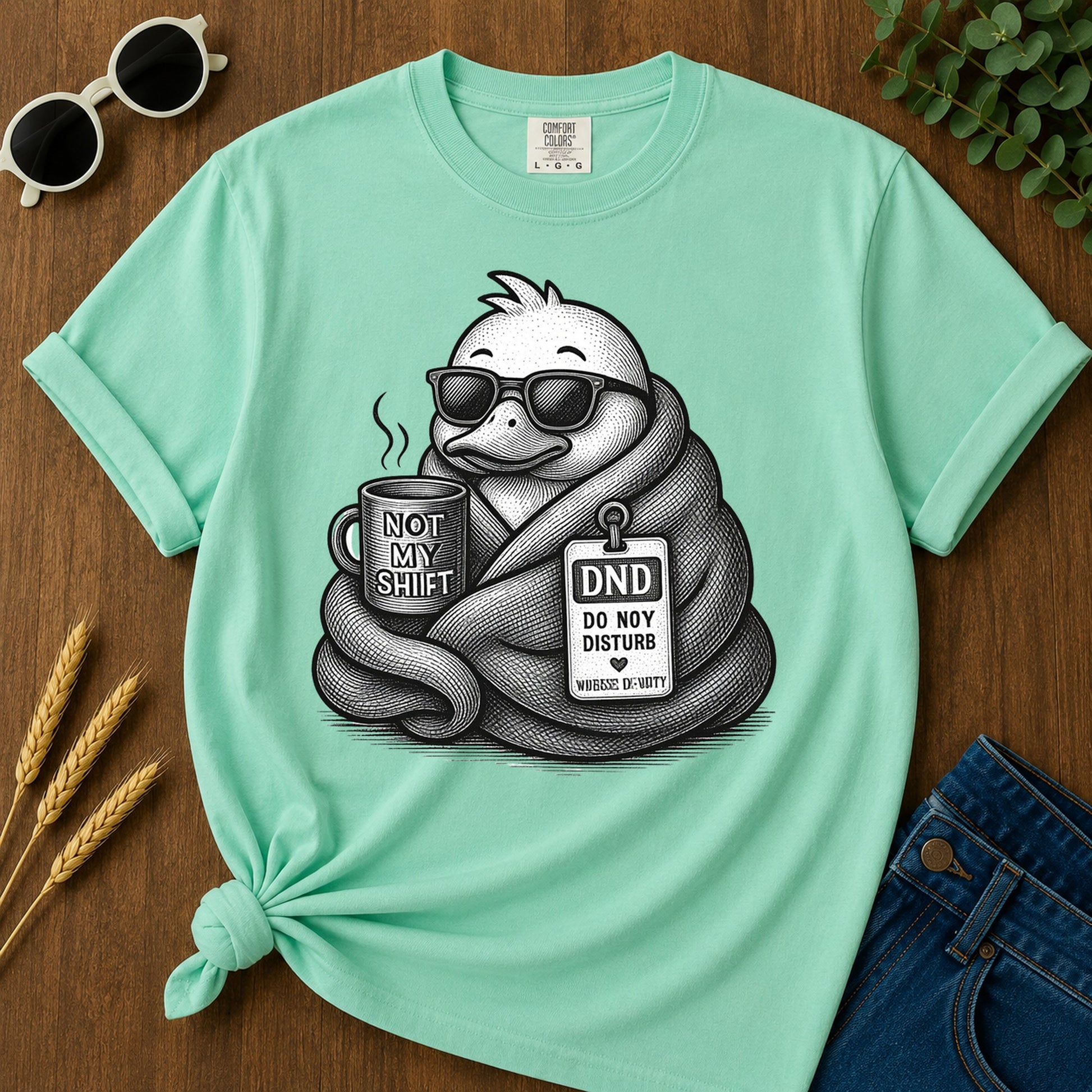 Dnd Duck Blanket T-Shirt - Island Reef Mockup