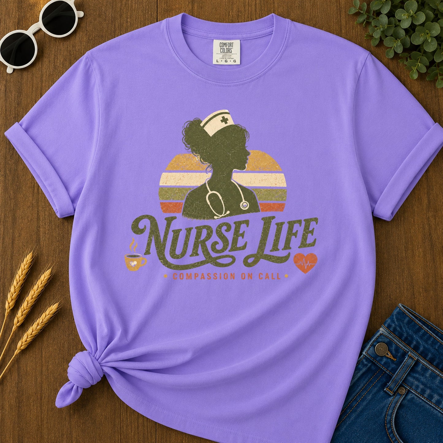 Compassion Call T-Shirt - Violet Mockup