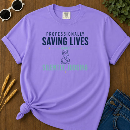 Silently Judging T-Shirt - Violet Mockup
