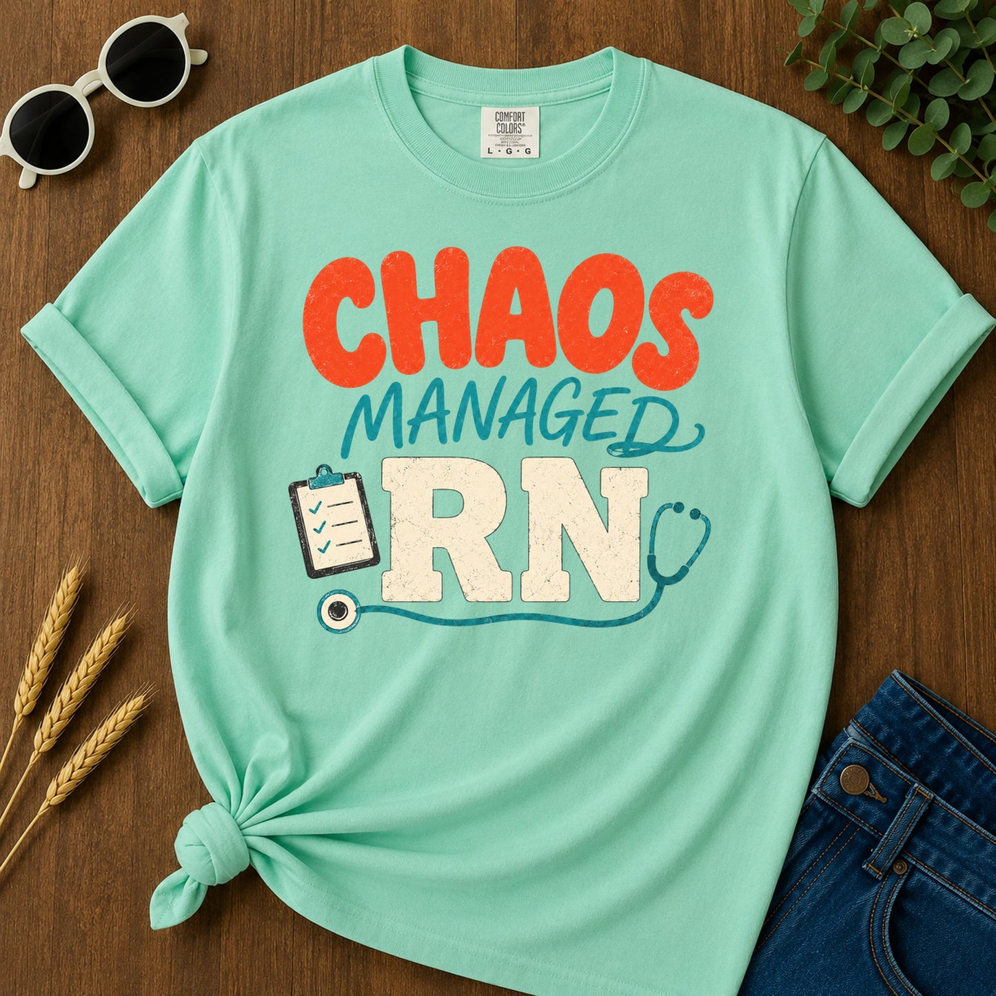 Chaos Managed Rn T-Shirt - Island Reef Mockup