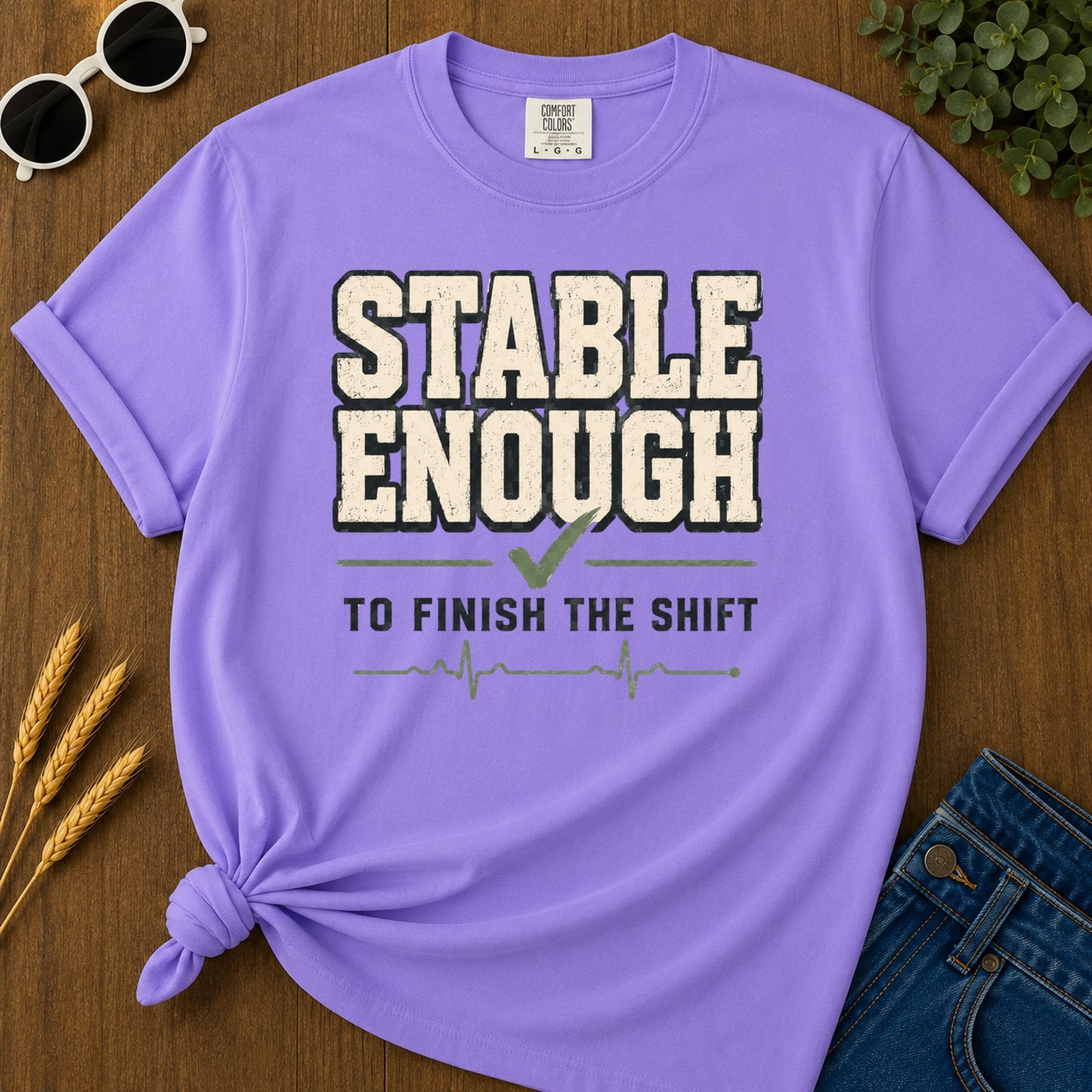 Stable Enough Finish Shift T-Shirt - Violet Mockup