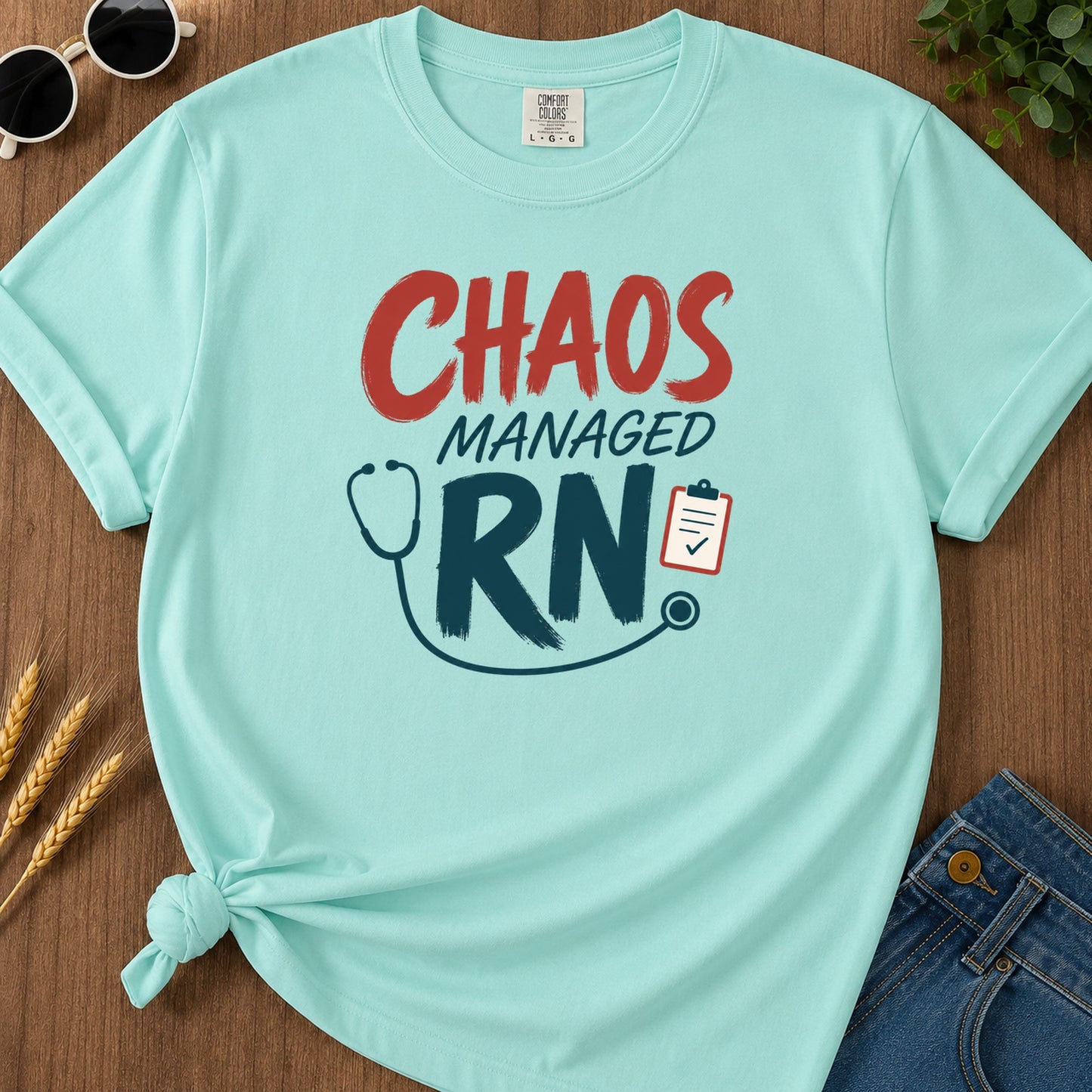 Chaos Managed Rn 309 T-Shirt - Chalky Mint Mockup