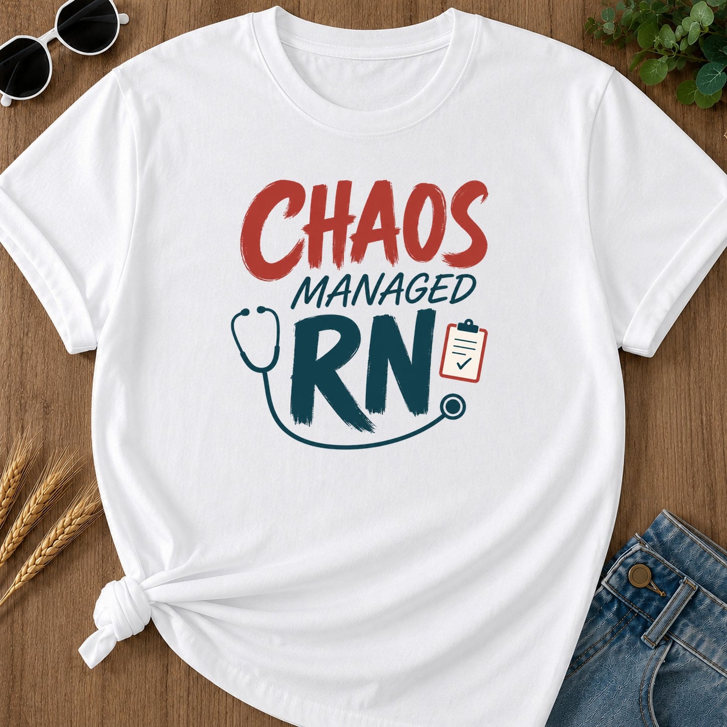 Chaos Managed Rn 309 T-Shirt - White Mockup
