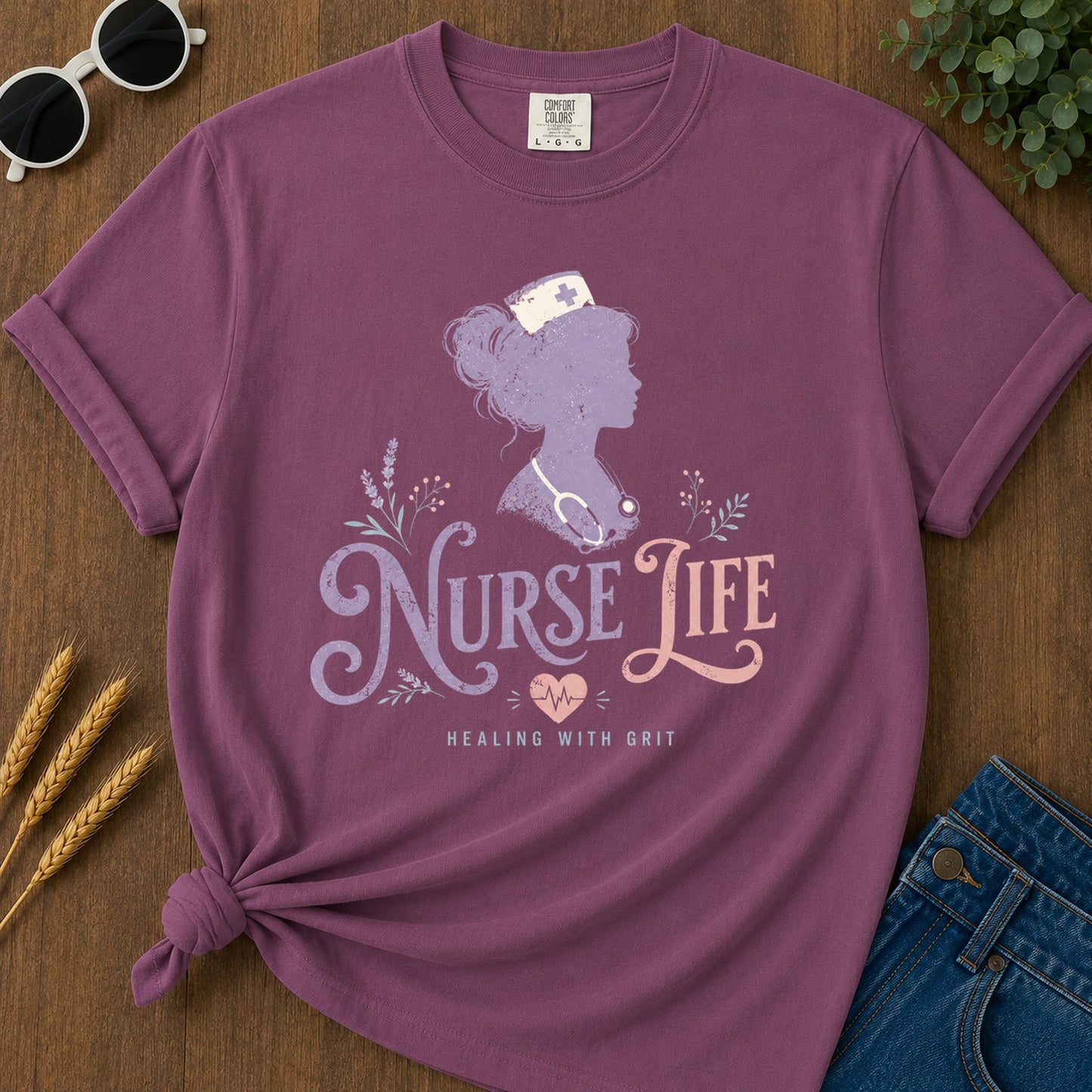 Healing Grit T-Shirt - Berry Mockup