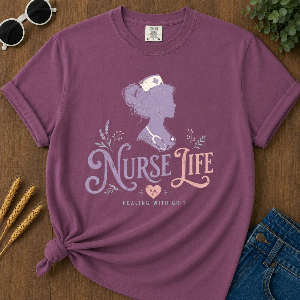 Healing Grit T-Shirt - Berry Mockup