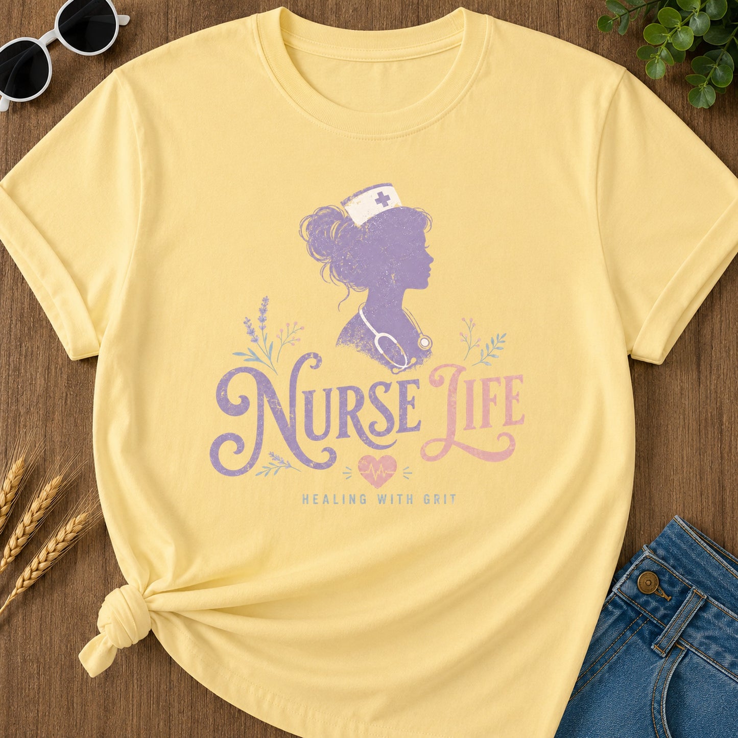 Healing Grit T-Shirt - Butter Mockup