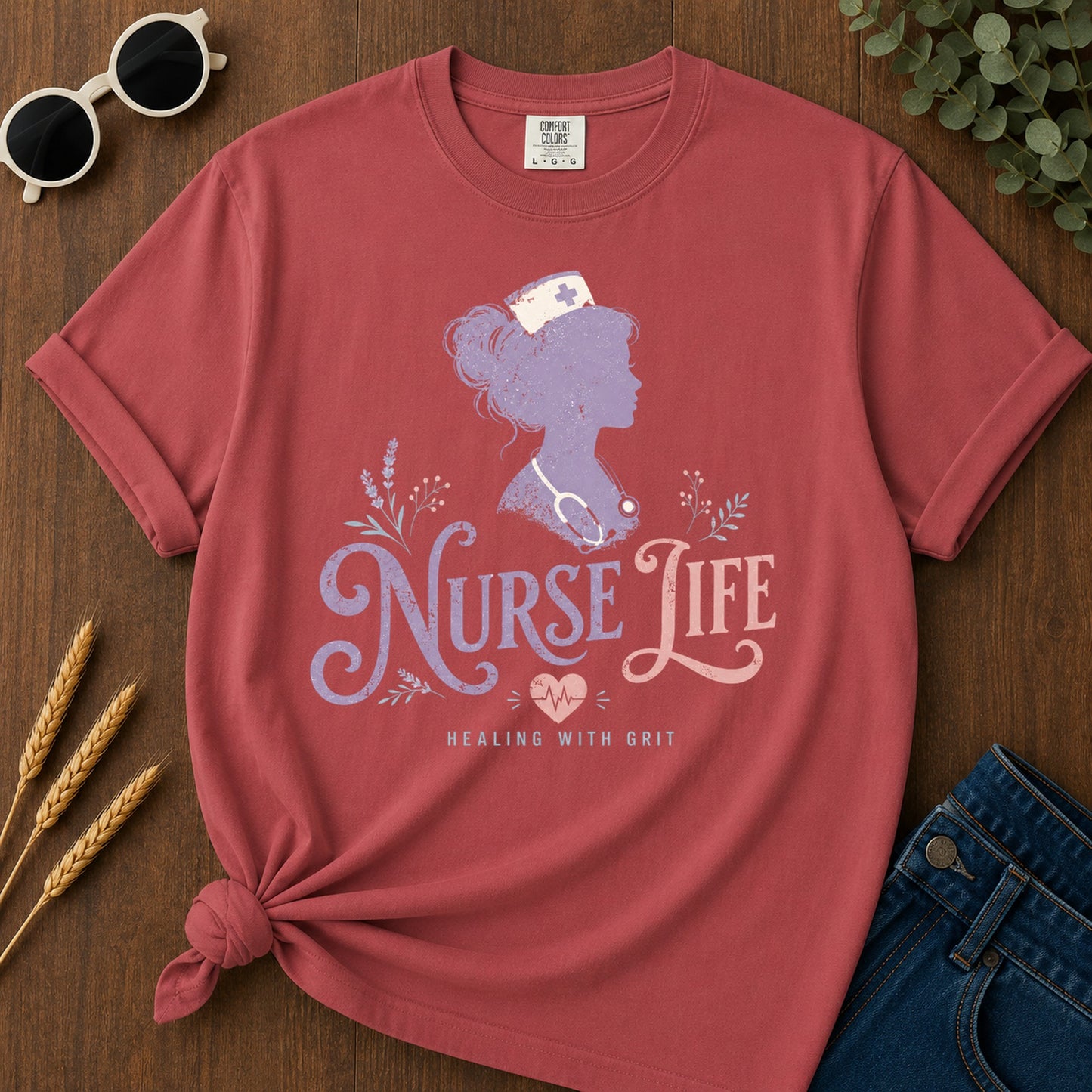 Healing Grit T-Shirt - Crimson Mockup