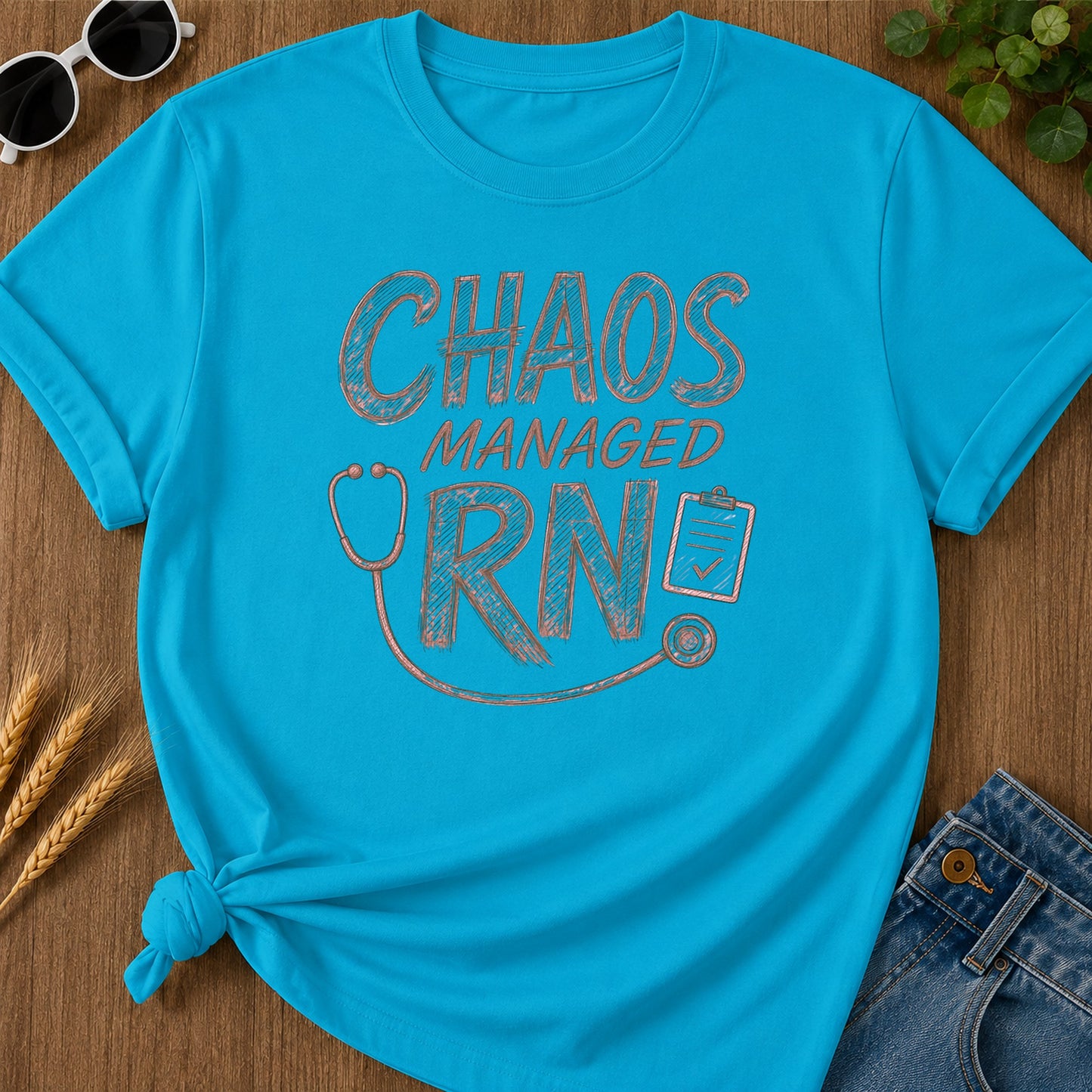 Chaos Managed Rn 310 T-Shirt - Sapphire Mockup