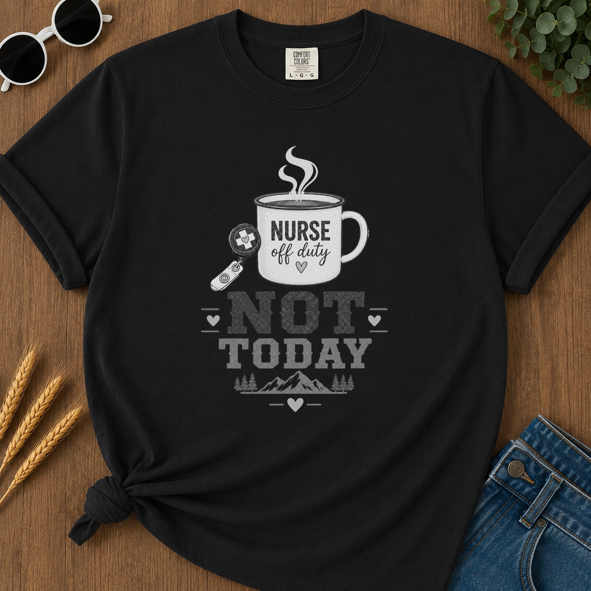 Not Today Grey T-Shirt - Black Mockup