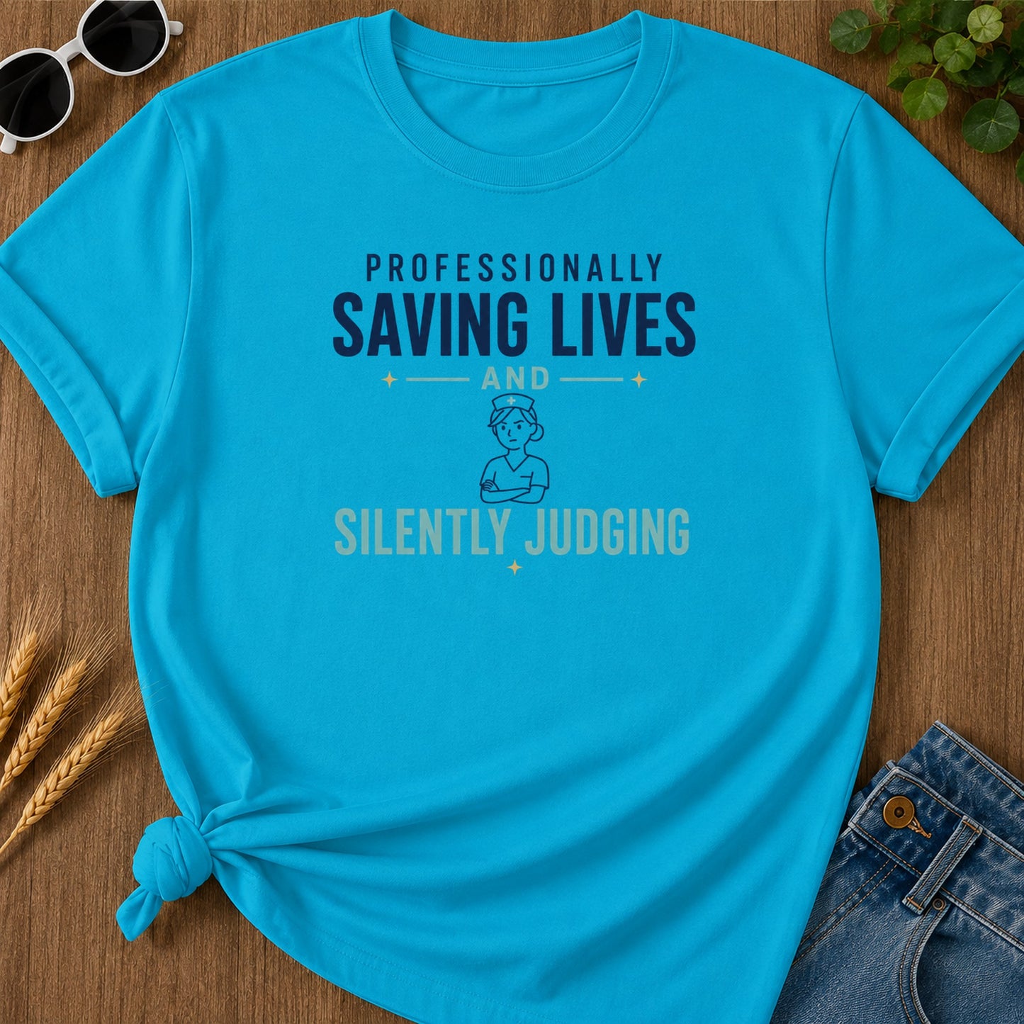 Professionally Saving Silently Judging 313 T-Shirt - Sapphire Mockup