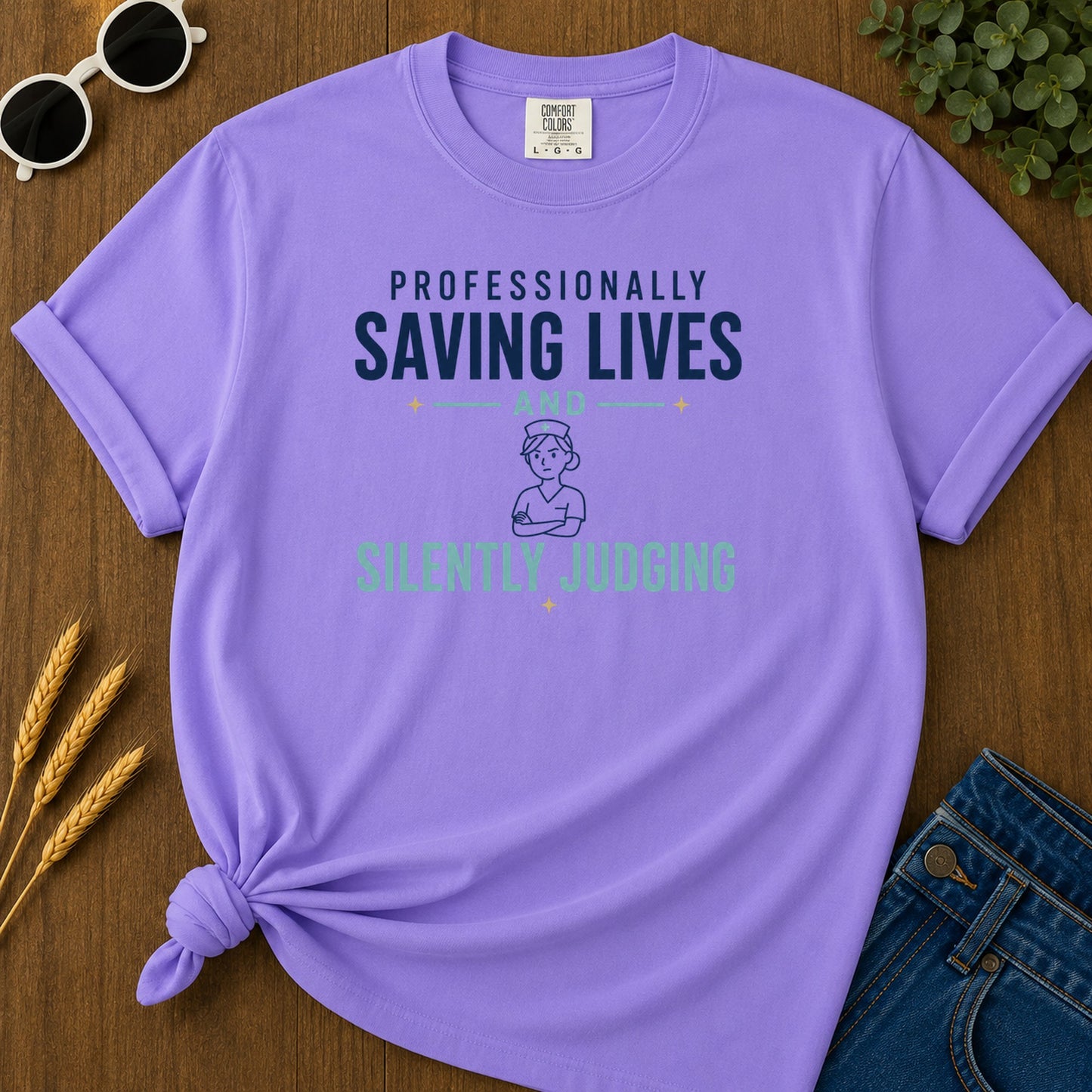 Professionally Saving Silently Judging 313 T-Shirt - Violet Mockup