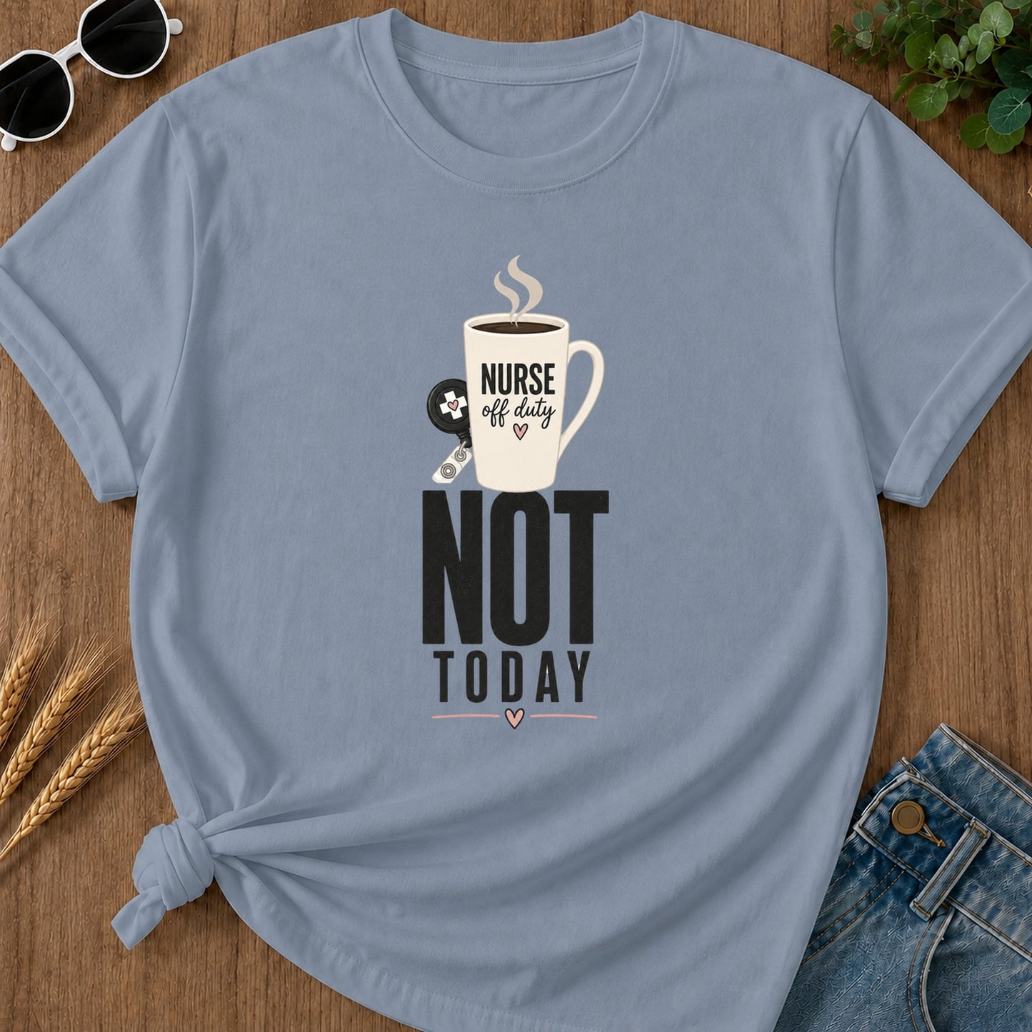 Off Duty T-Shirt - Blue Jean Mockup