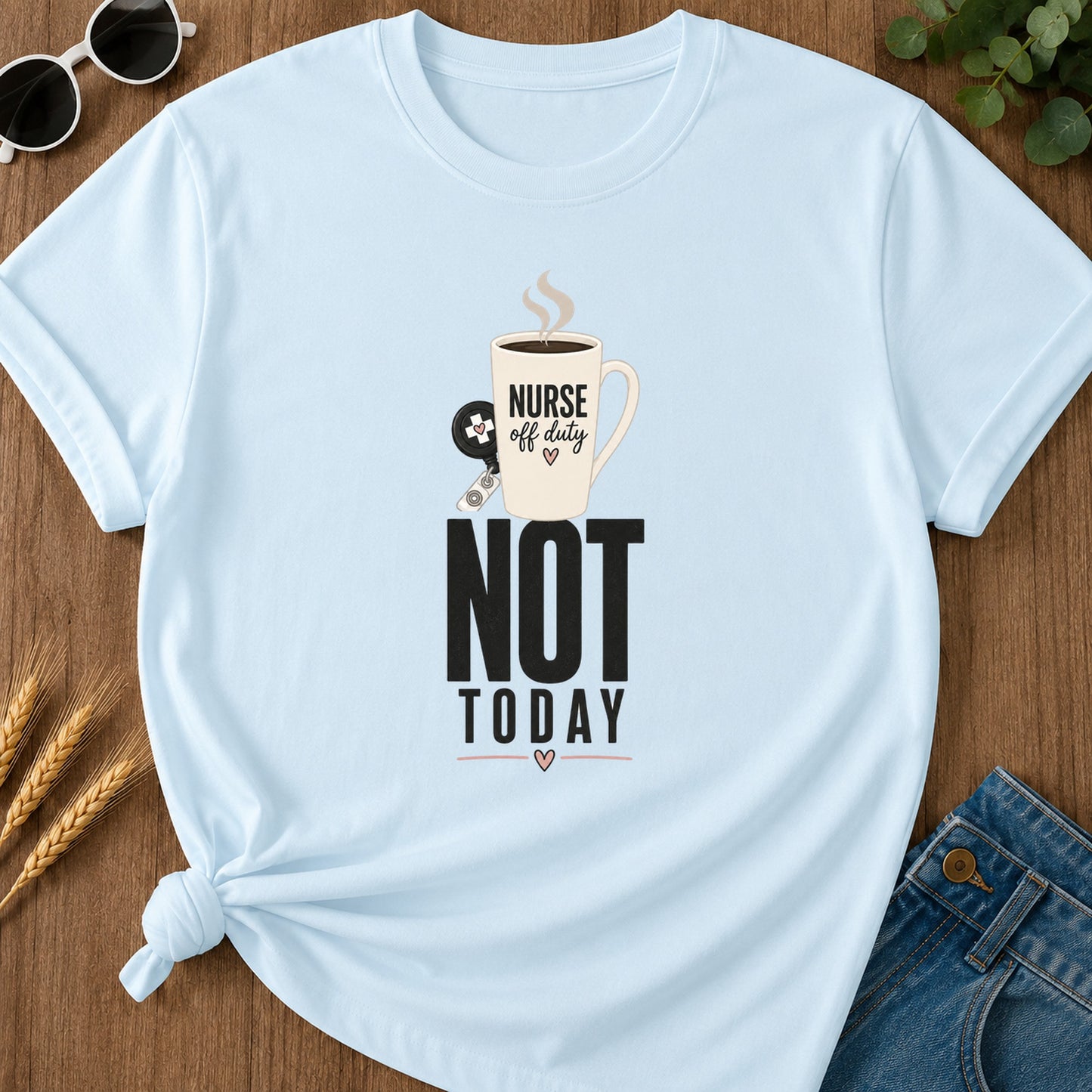 Off Duty T-Shirt - Chambray Mockup