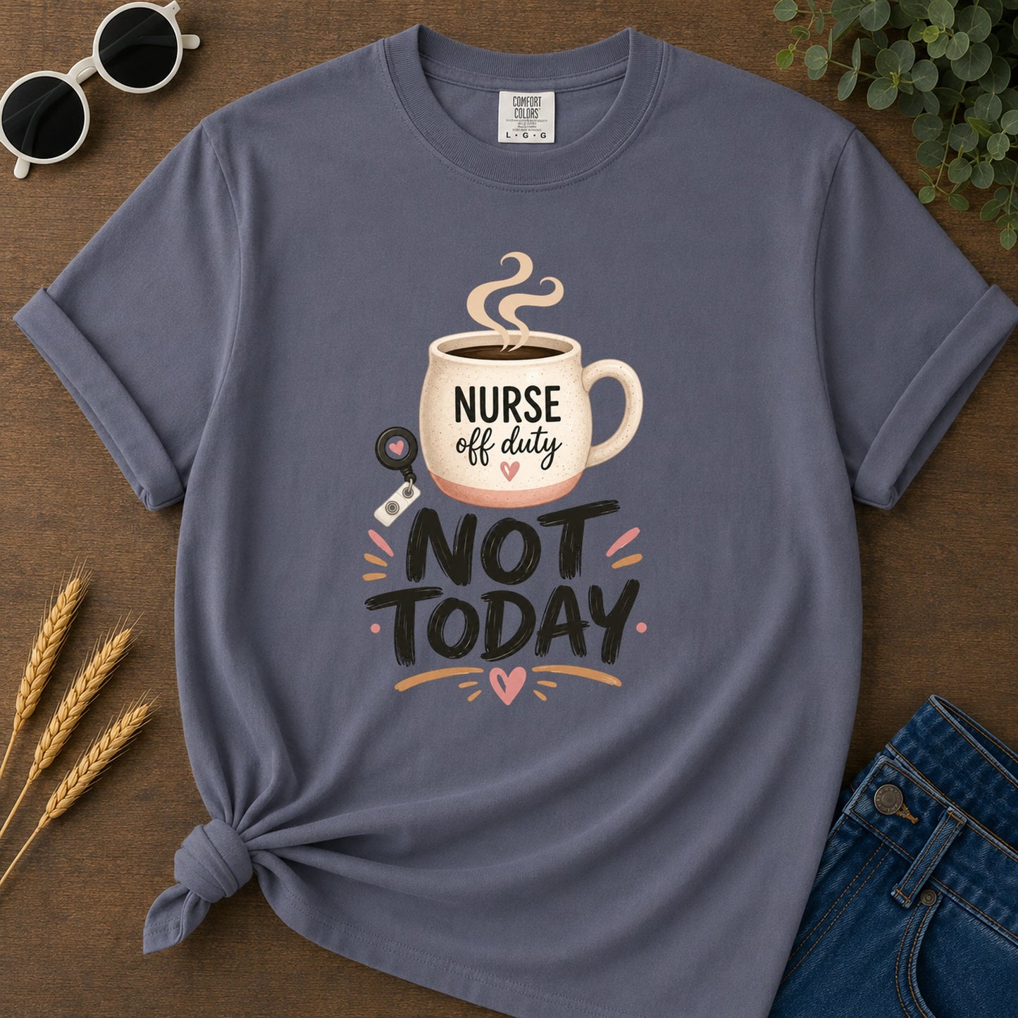 Not Today Bold T-Shirt - Navy Mockup