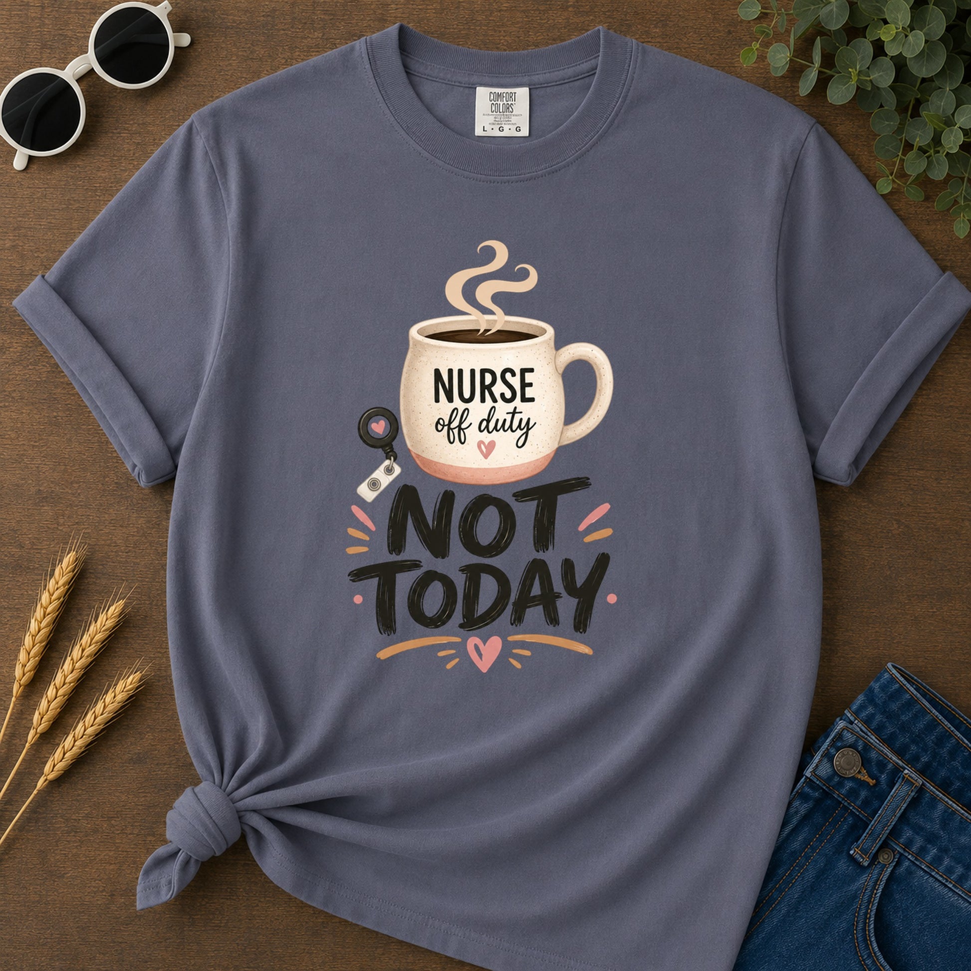 Not Today Bold T-Shirt - Navy Mockup
