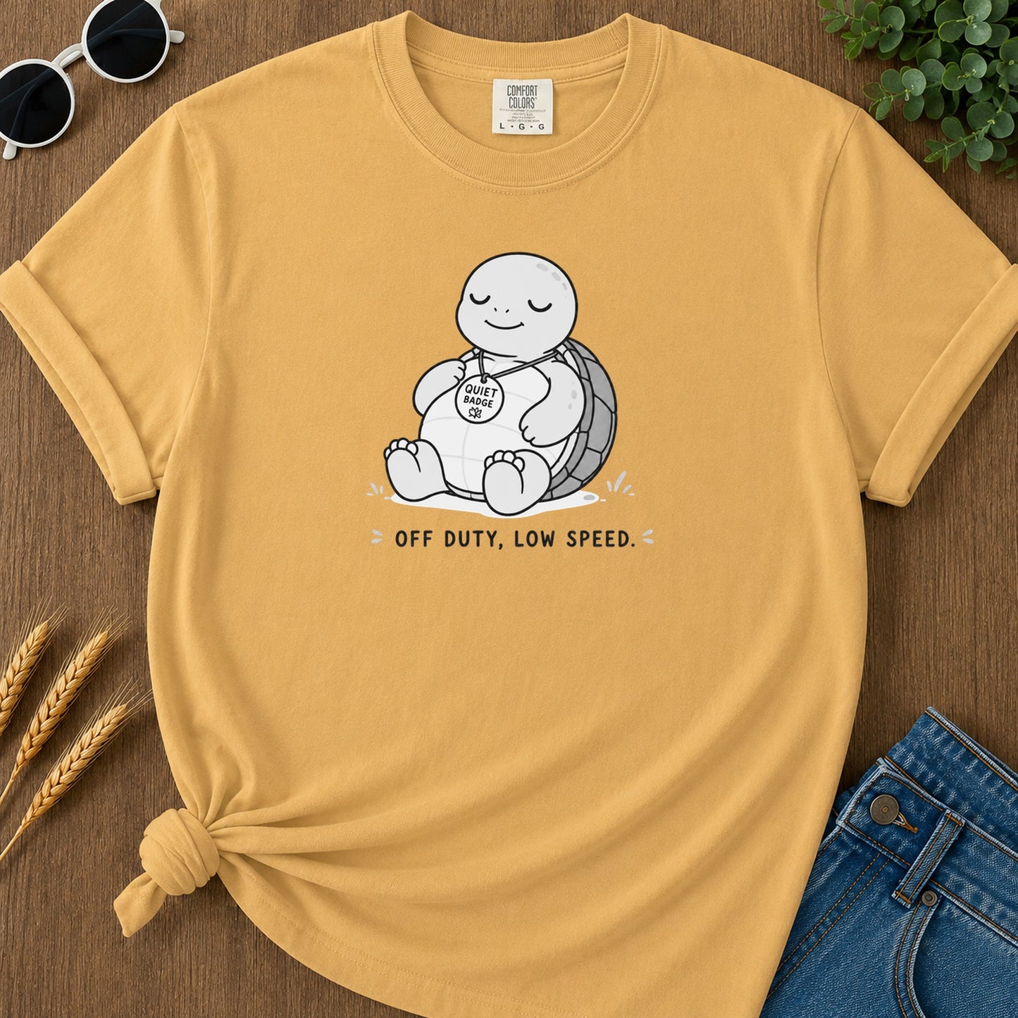 Quiet Turtle 319 T-Shirt - Mustard Mockup