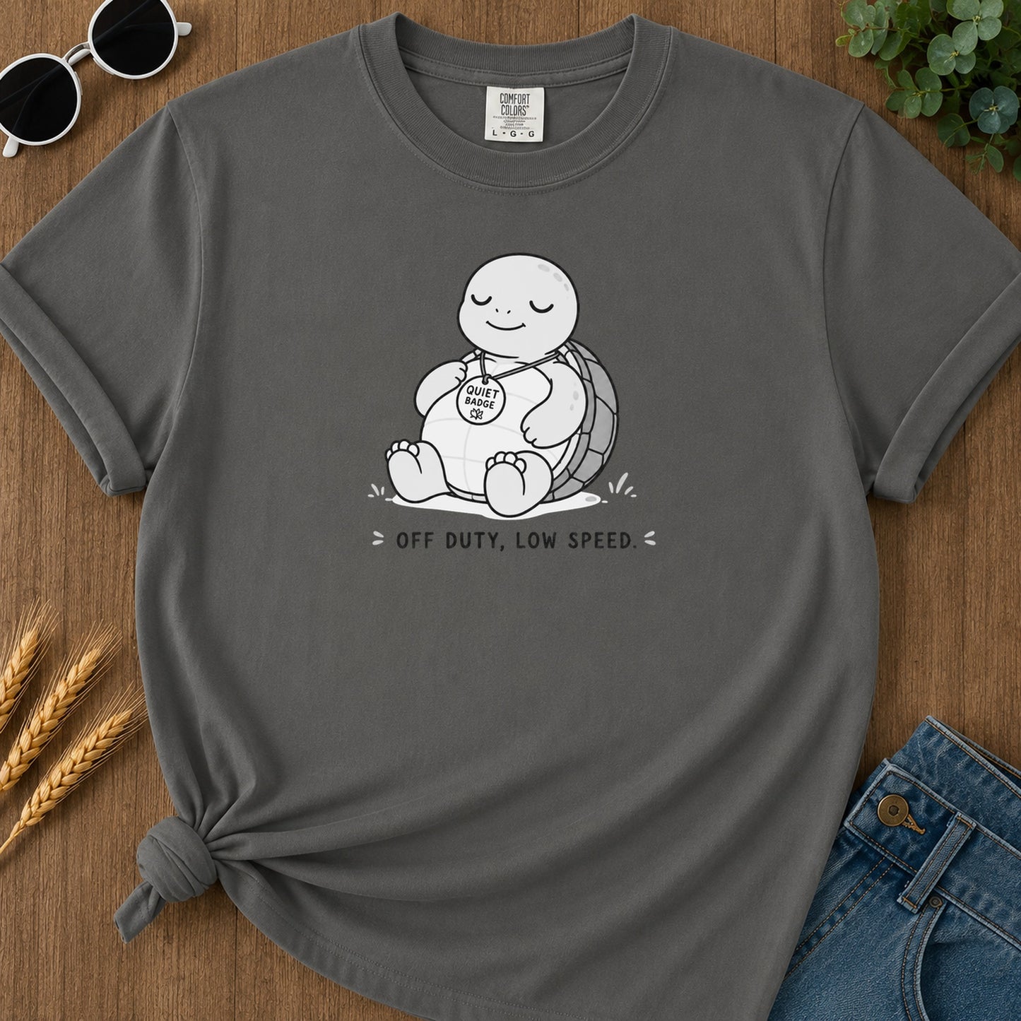 Quiet Turtle 319 T-Shirt - Pepper Mockup