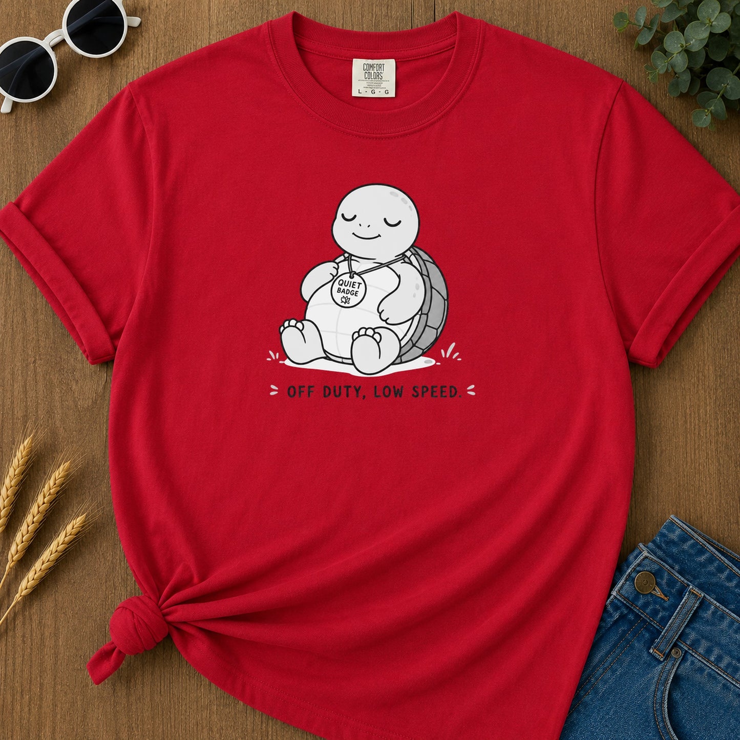 Quiet Turtle 319 T-Shirt - Red Mockup