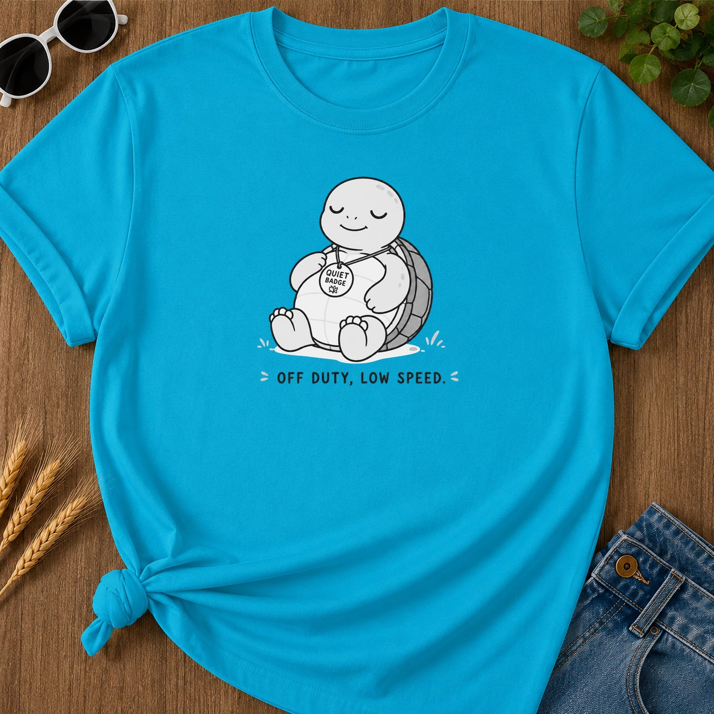 Quiet Turtle 319 T-Shirt - Sapphire Mockup