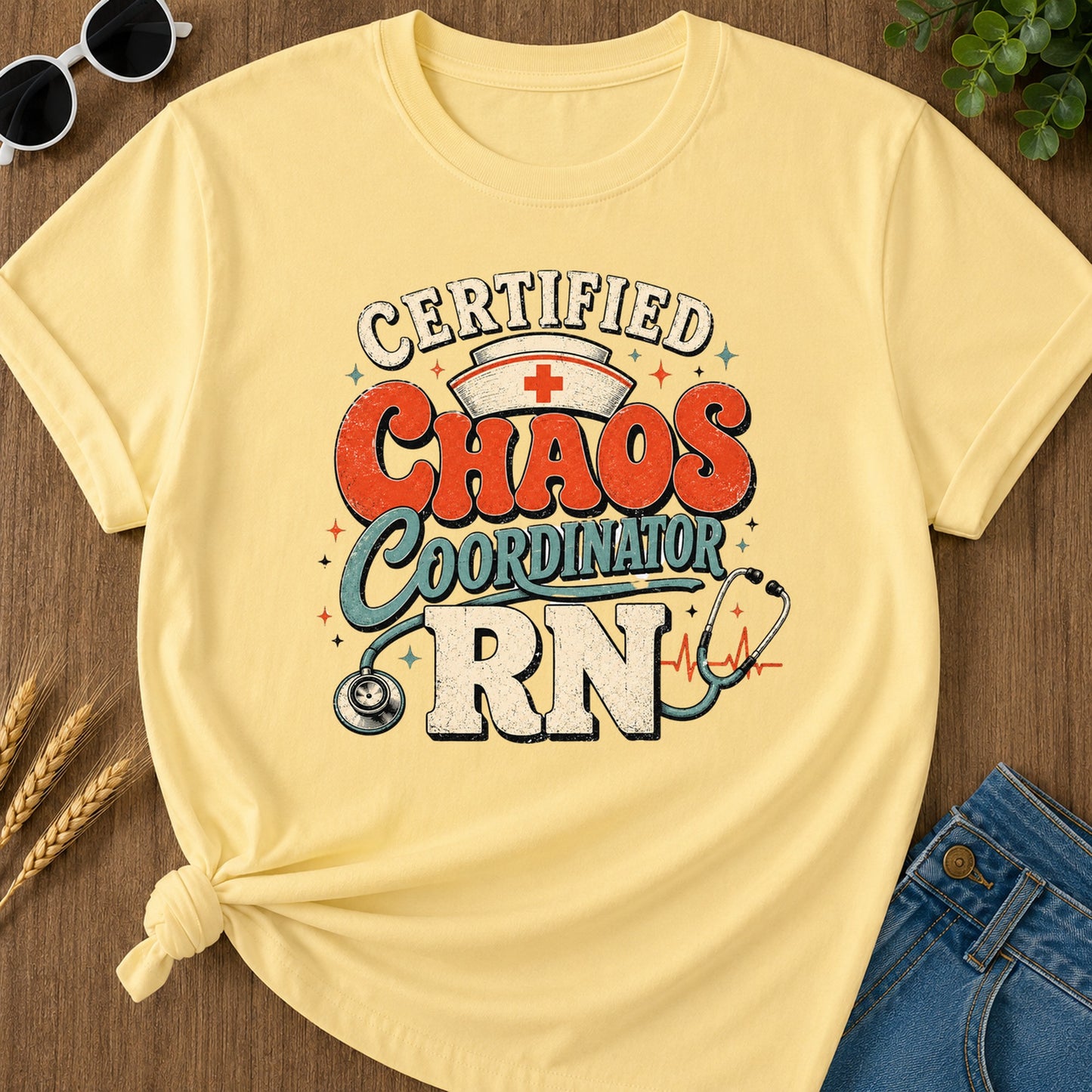 Certified Chaos T-Shirt - Butter Mockup