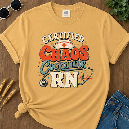 Certified Chaos T-Shirt - Mustard Mockup