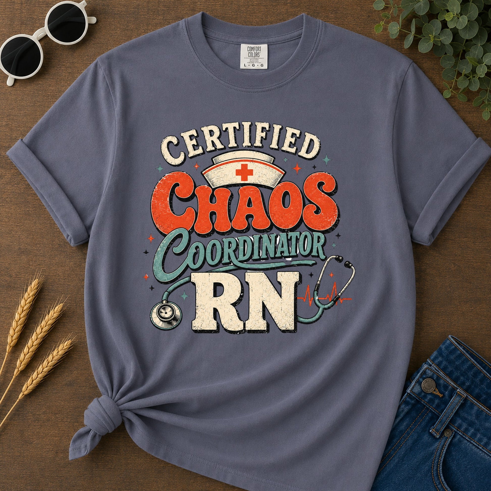 Certified Chaos T-Shirt - Navy Mockup